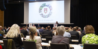 Kjersti Hoff på talerstolen - Landsmøtet 2021 - Foto: Nora May Engeseth/NBS