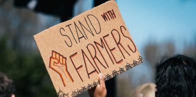 Internasjonal protest landbruk plakat