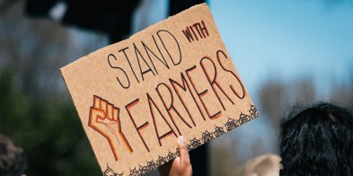 Internasjonal protest landbruk plakat