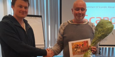 Ny leder i fylkeslaget i Møre og Romsdal 9.3.2024. fra v.Ola Kvendset, Stein Brubæk - Foto: Møre og Romsdal Bonde- Småbrukarlag. Foto Eli Sæther og